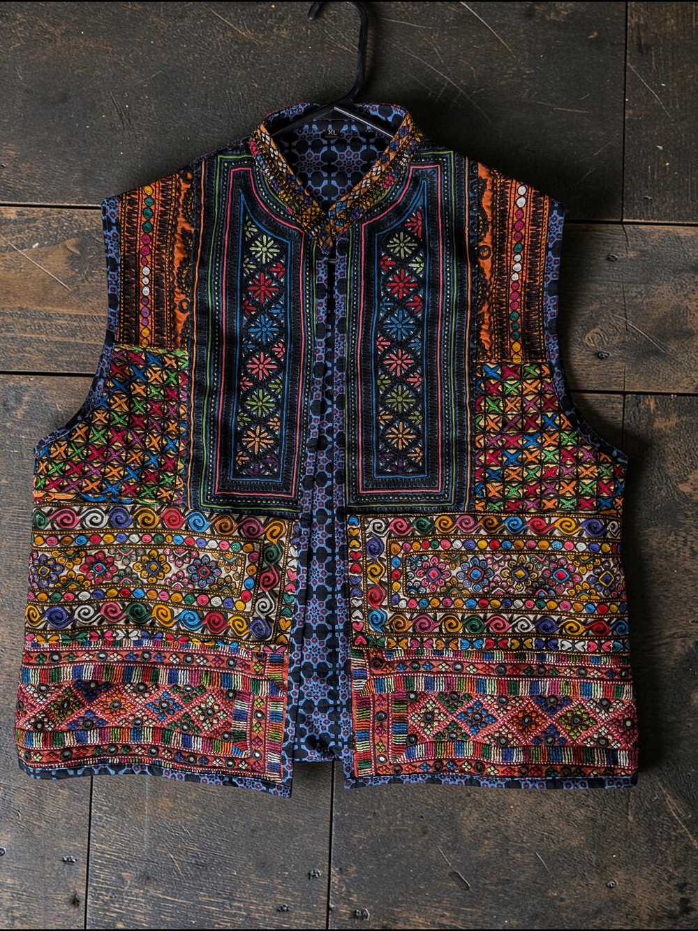 NEW Handmade Mirror Reversible Vest Embroidered Boho Festival Waistcoat OS